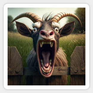 Funny Farm Screaming Goat Sticker